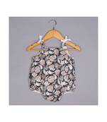 Infant Grey Melon Printed Organic Cotton Romper With Organic Lining