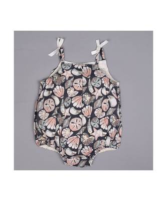 Infant Grey Melon Printed Organic Cotton Romper With Organic Lining 2