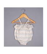 Infant Foil Stripes Printed Organic Cotton Romper With Organic Lining