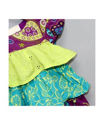 Infant Purple Printed  Frill Cotton Romper 3