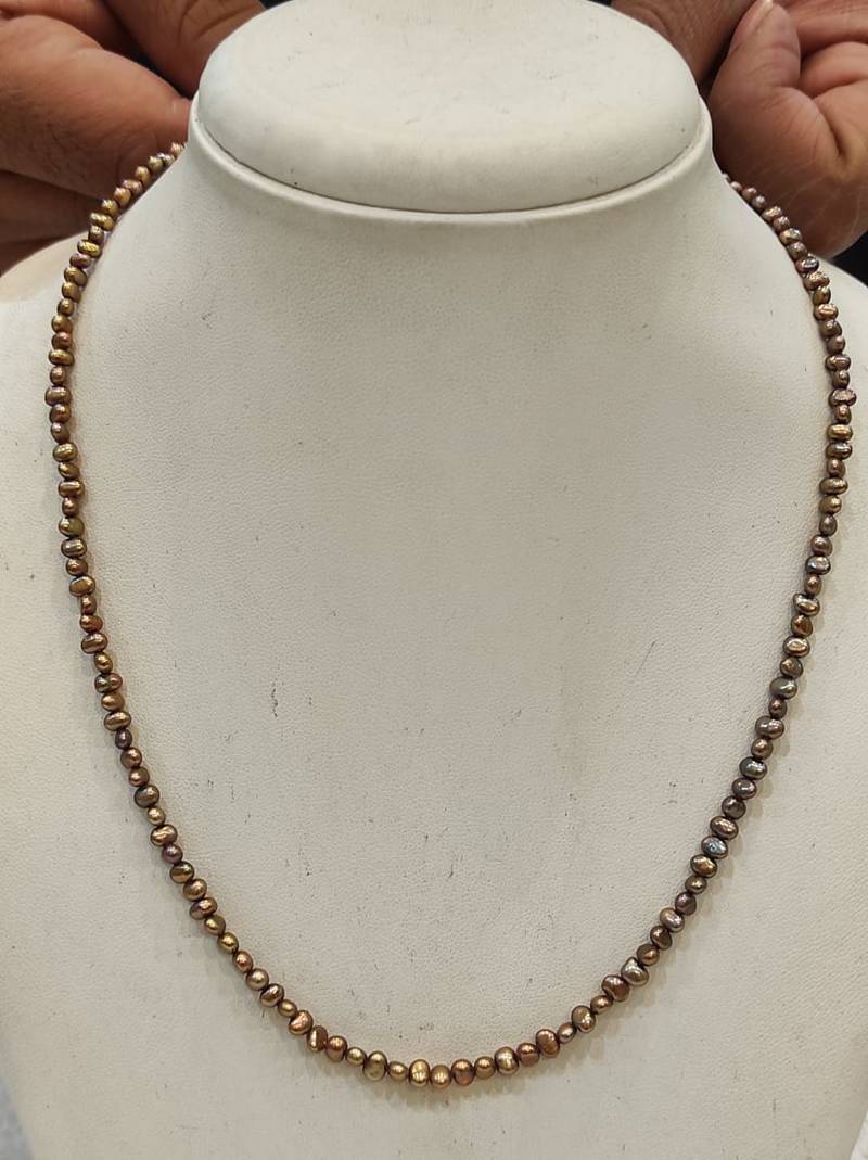Brown pearl necklaces