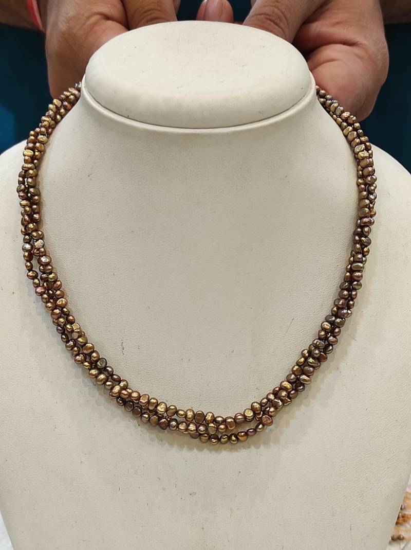 Brown pearl necklaces
