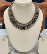 Grey pearl necklaces