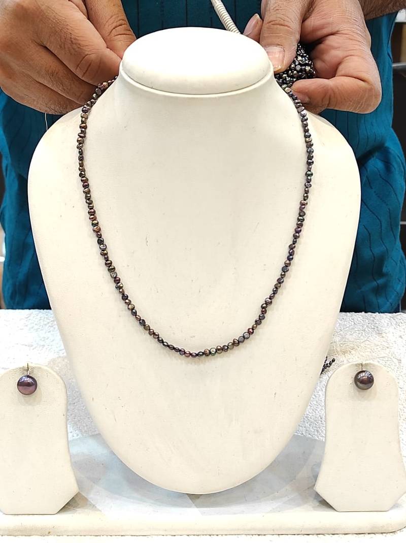 Brown pearl necklaces