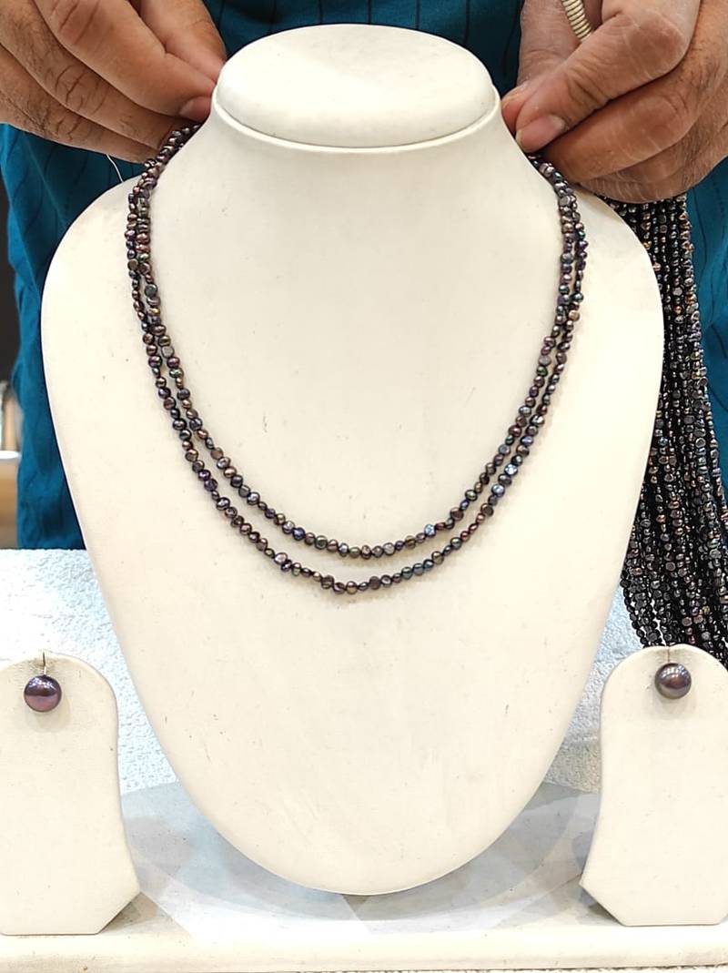 Brown pearl necklaces