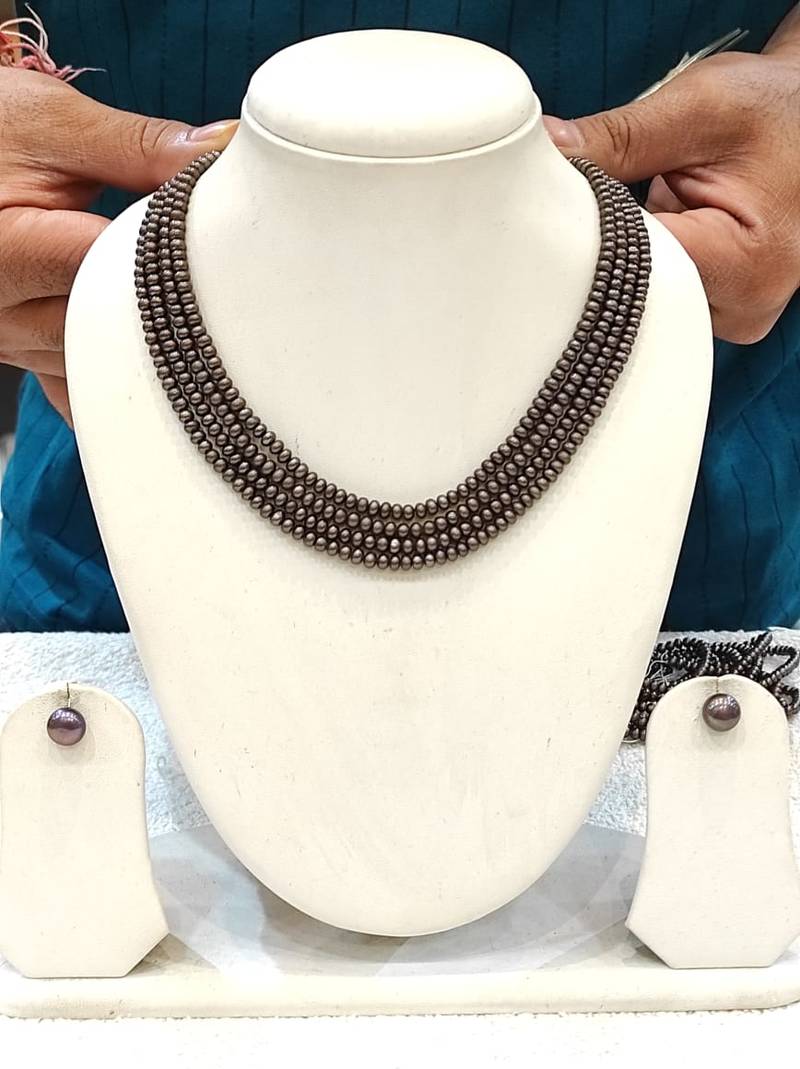 Brown pearl necklaces