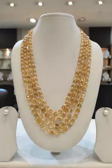 Yellow pearl necklaces
