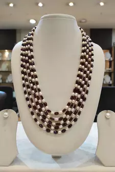 Brown pearl necklaces