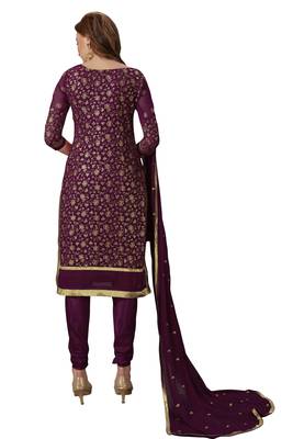 Purple embroidered georgette salwar 2