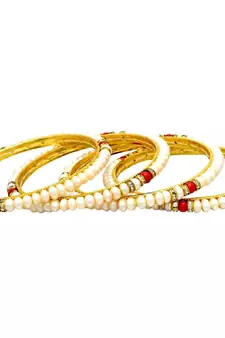 White pearl bangles-and-bracelets