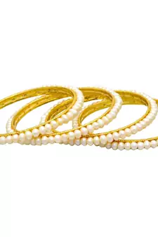 White pearl bangles-and-bracelets
