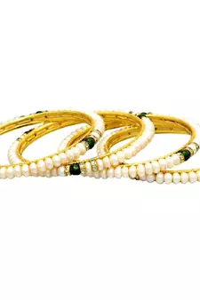 White pearl bangles-and-bracelets