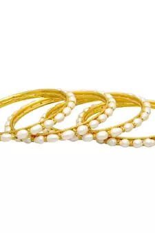 White pearl bangles-and-bracelets