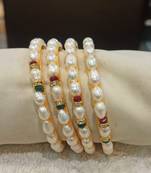 Multicolor pearl bangles-and-bracelets