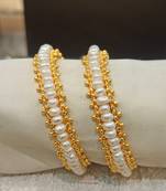 White pearl bangles-and-bracelets