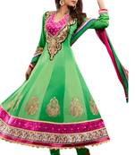Green zari georgette salwar