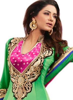 Green zari georgette salwar 2