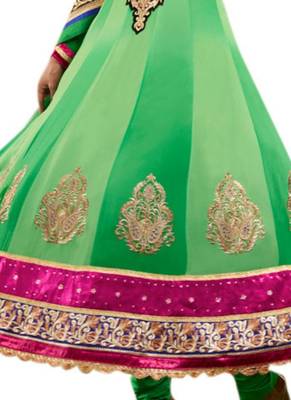 Green zari georgette salwar 3