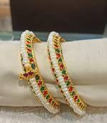 Multicolor pearl bangles-and-bracelets