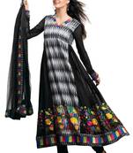 Black resham embroidery georgette salwar