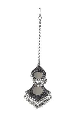 Silver pearl maang-tikka 2