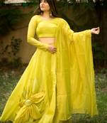 Perrot Color Patchwork Semi-Stitched Lehenga & Unstitched Blouse With Dupatta