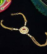 Embellish With Kundan & Pearl Adjustable Haath Phool Panja Bracelet