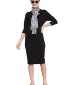 Off White & Blue Animal Print Viscose Scarf (100 x 100 cm)