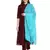 Blue Solid Crinkled Cotton Stole (180 x 50 cm)