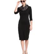 Black & Brown Checkered Woven Design Viscose Scarf (100 x 100 cm)