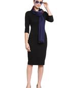 Navy Blue & Red Geometric Woven Design Viscose Scarf (180 x 70 cm)