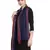 Navy Blue & Red Geometric Woven Design Viscose Scarf (180 x 70 cm)