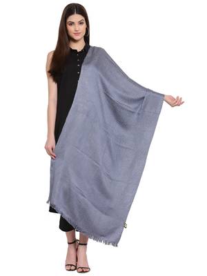 Grey & Silver Plain Weave Viscose Stole (180 x 70 cm) 1