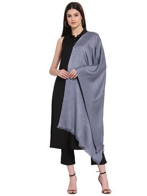 Grey & Silver Plain Weave Viscose Stole (180 x 70 cm) 2