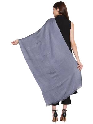 Grey & Silver Plain Weave Viscose Stole (180 x 70 cm) 3