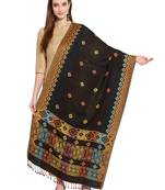 Black & Multi Geometrical Woven Design Viscose Shawl (210 x 75 cm)