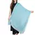Sky Blue & White Geometrical Woven Design Viscose Shawl (200 x 70 cm)