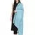 Sky Blue & White Geometrical Woven Design Viscose Shawl (200 x 70 cm)