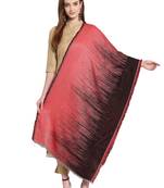 Black & Red Striped Woven Design Viscose Shawl (200 x 70 cm)