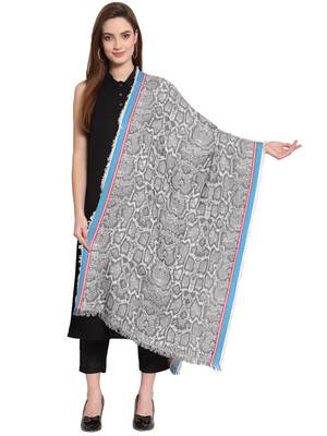 Black & Multi Abstract Woven Design Viscose Shawl (200 x 70 cm) 1