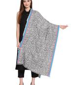 Black & Multi Abstract Woven Design Viscose Shawl (200 x 70 cm)