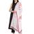 White & Pink Paisley Woven Design Woolen Shawl (200 x 70 cm)