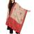 Cream & Red Ethnic Motif Woven Design Woolen Shawl (200 x 70 cm)