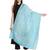 Sky Blue & Gold Floral Woven Design Modal Shawl (180 x 70 cm)