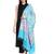 Blue & Pink Floral Embroidered Woolen Shawl (200 x 70 cm)