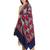 Navy Blue, Gold & Red Ethnic Motif Embroidered Woolen Shawl (200 x 70 cm)