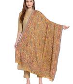 Yellow & Multi Paisley Woven Design Woolen Shawl (200 x 110 cm)