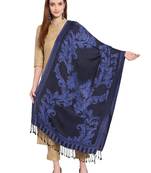 Purple & Black Woven Design Viscose Shawl (200 x 75 cm)