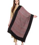 Black & Multi Striped Woven Design Modal Shawl (210 x 75 cm)