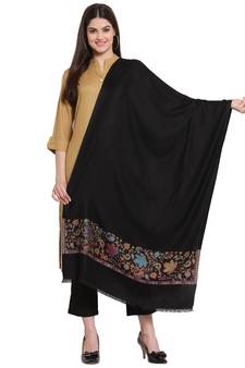 Black & Multi Paisley Woven Modal Shawl (210 x 75 cm)